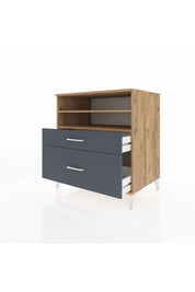 Kronos Şifonyer 2 Raflı 2 Çekmeceli 88x59x96 Çam-Antrasit