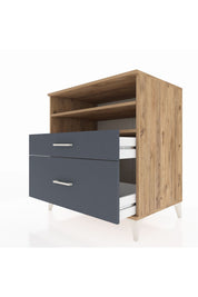 Kronos Şifonyer 2 Raflı 2 Çekmeceli 88x59x96 Çam-Antrasit