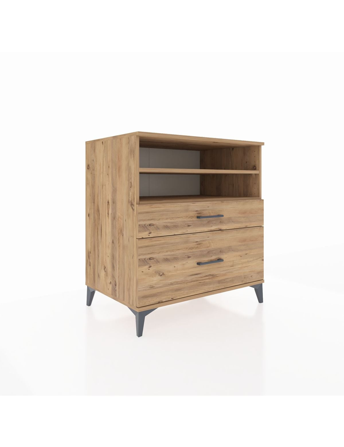 Kronos Şifonyer 2 Raflı 2 Çekmeceli 88x59x96 Çam-Çam