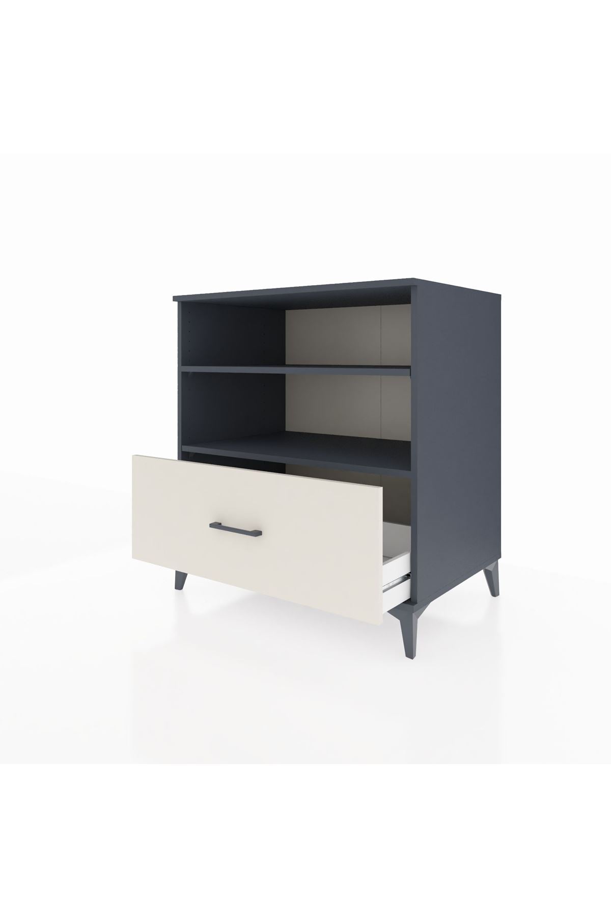 Kronos Şifonyer 2 Raflı Tek Çekmeceli 88x59x96 Antrasit-Aytaşı