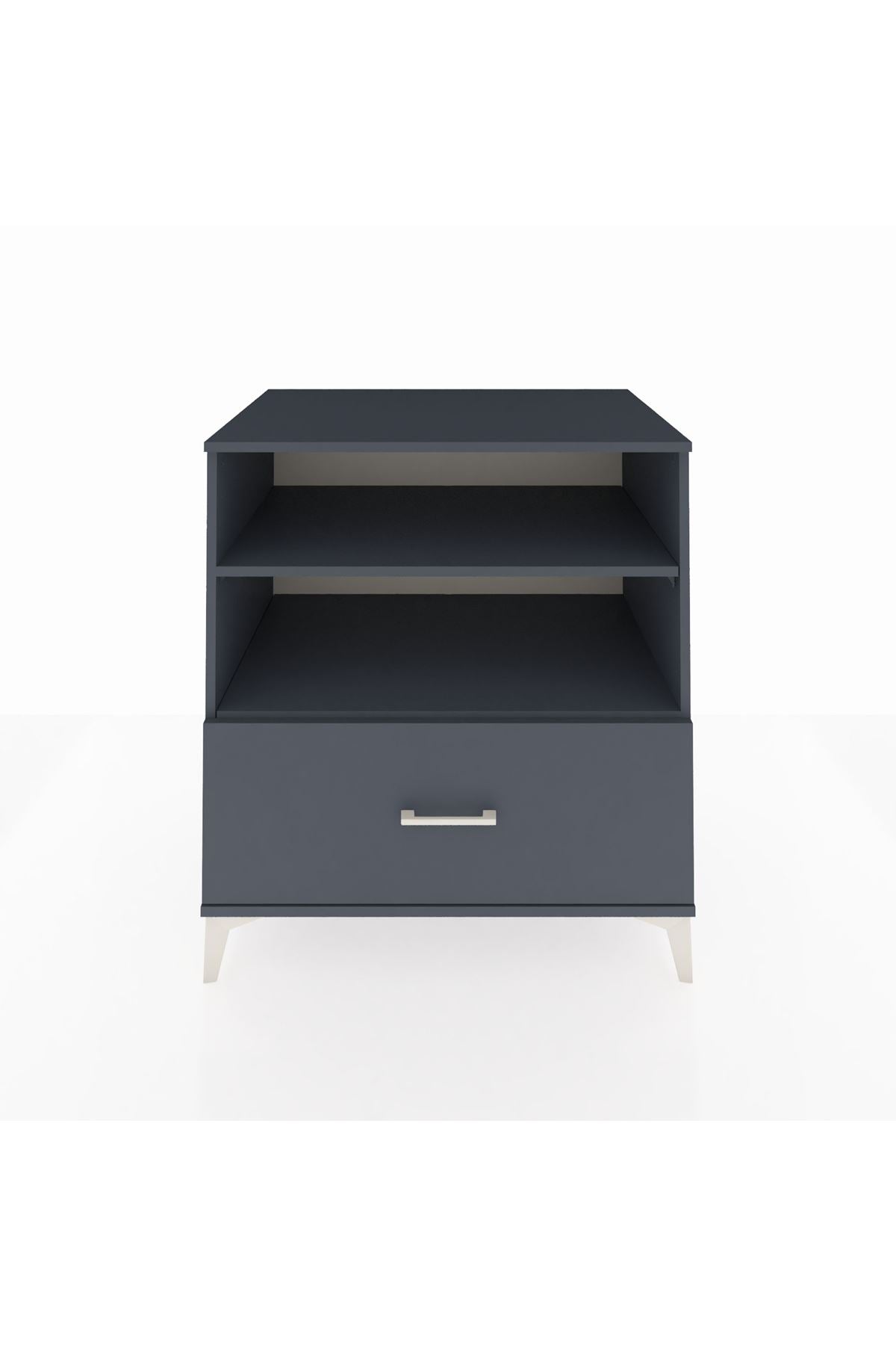 Kronos Şifonyer 2 Raflı Tek Çekmeceli 88x59x96 Antrasit-Antrasit