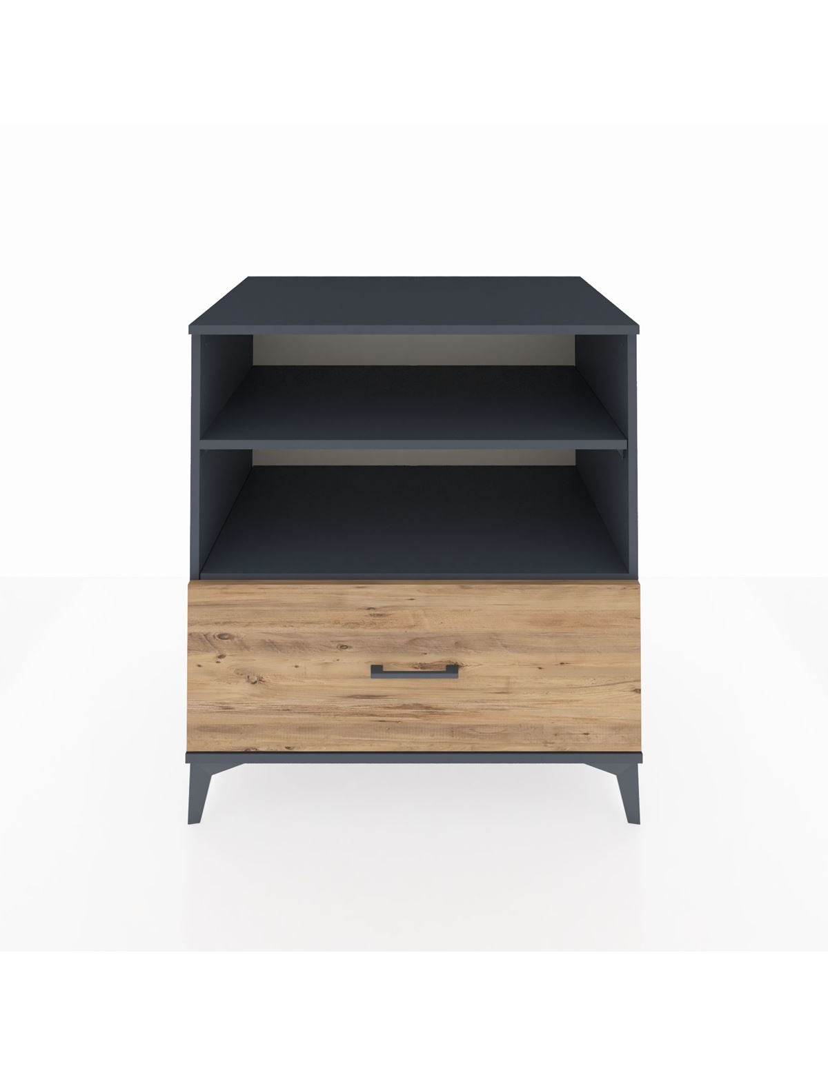 Kronos Şifonyer 2 Raflı Tek Çekmeceli 88x59x96 Antrasit-Çam