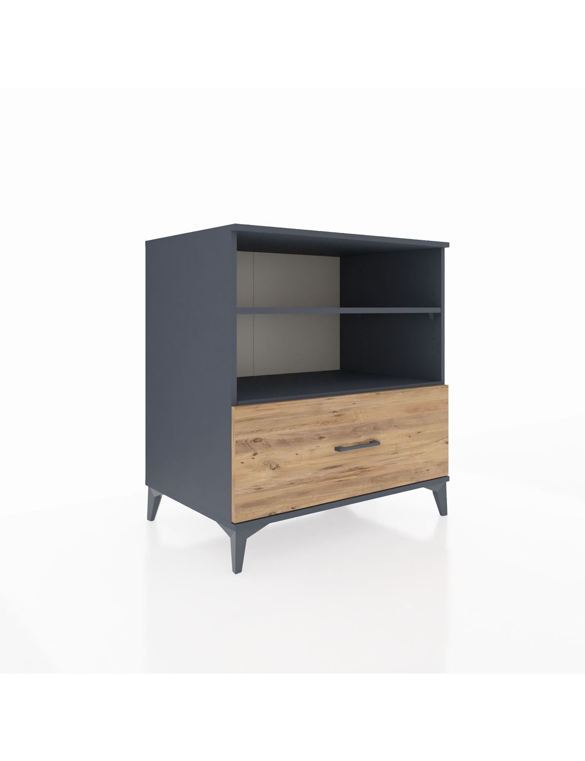 Kronos Şifonyer 2 Raflı Tek Çekmeceli 88x59x96 Antrasit-Çam