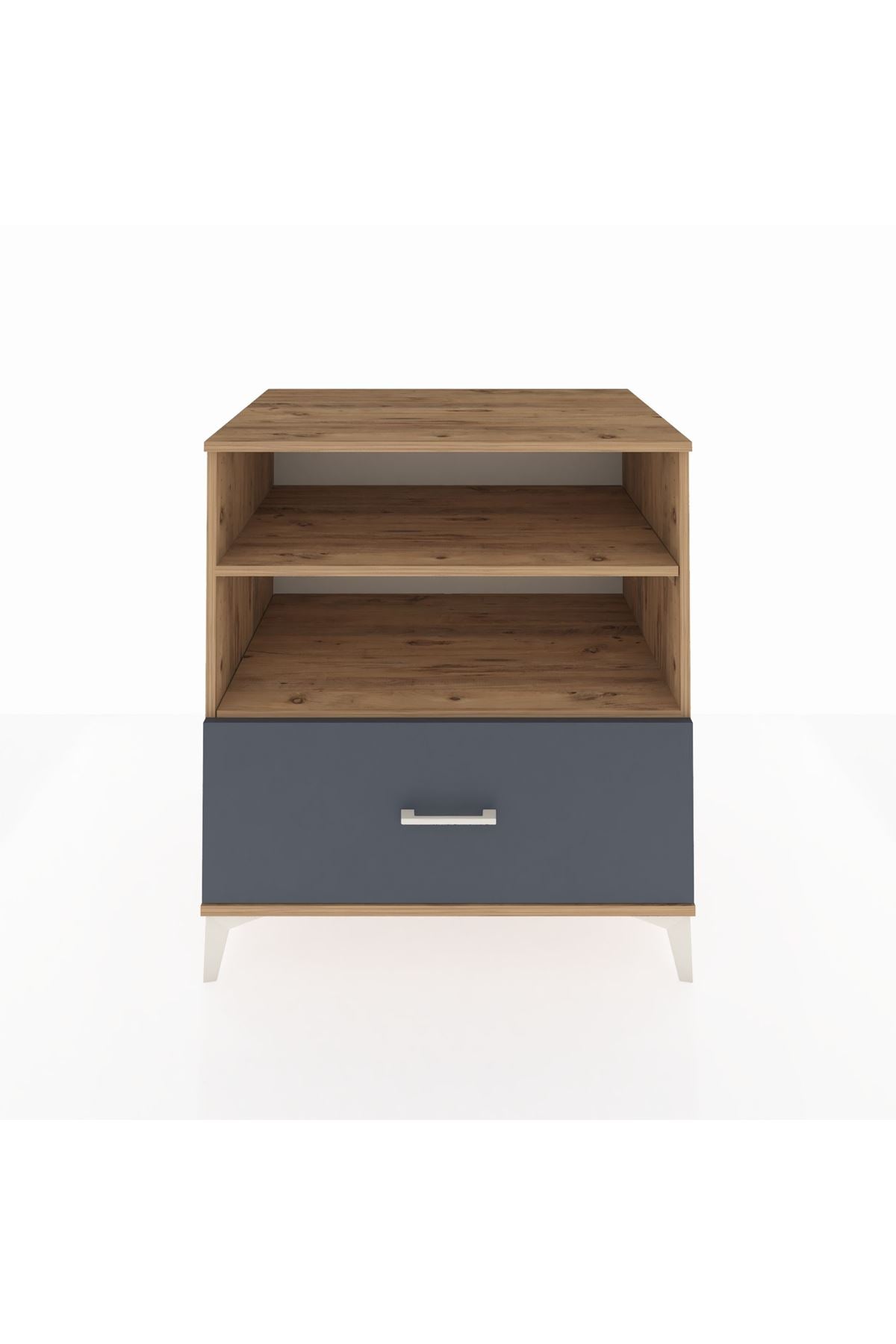 Kronos Şifonyer 2 Raflı Tek Çekmeceli 88x59x96 Çam-Antrasit