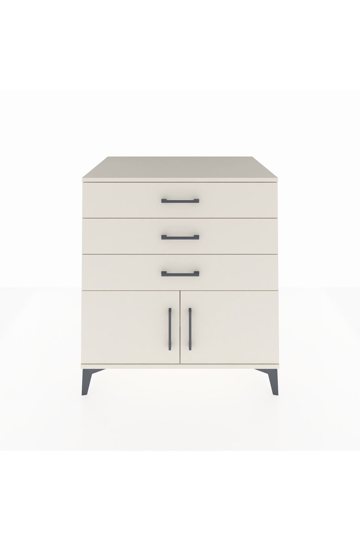 Kronos Şifonyer Tek Raflı 3 Çekmeceli 2 Kapaklı 88x59x96 Aytaşı-Aytaşı