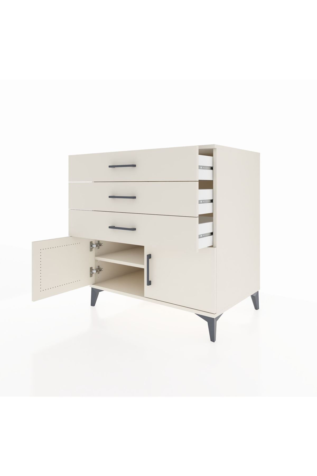 Kronos Şifonyer Tek Raflı 3 Çekmeceli 2 Kapaklı 88x59x96 Aytaşı-Aytaşı