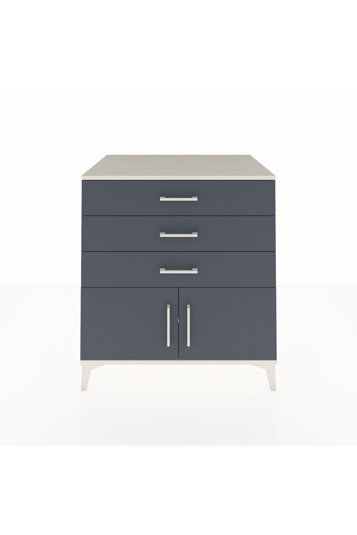 Kronos Şifonyer Tek Raflı 3 Çekmeceli 2 Kapaklı 88x59x96 Aytaşı-Antrasit