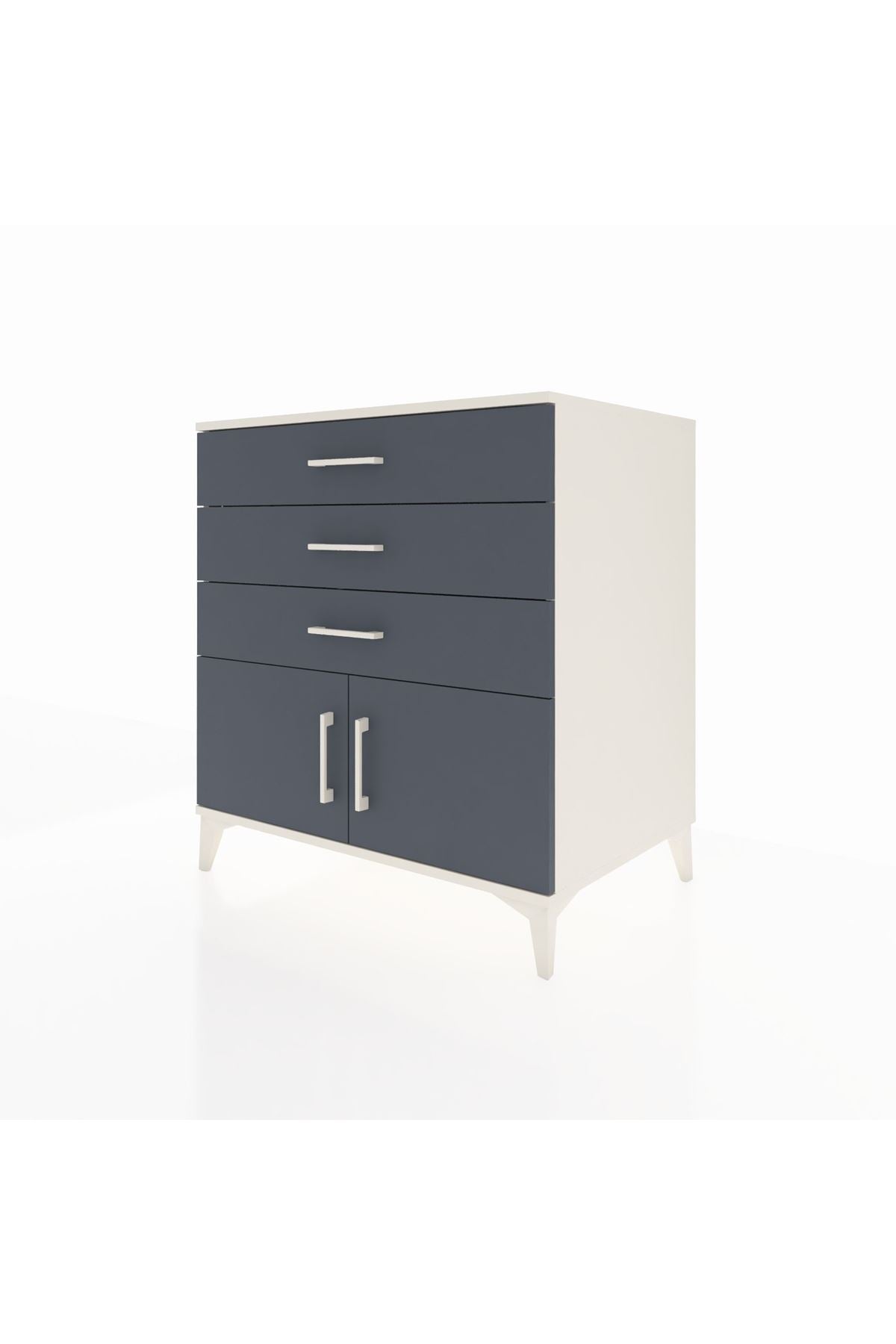 Kronos Şifonyer Tek Raflı 3 Çekmeceli 2 Kapaklı 88x59x96 Aytaşı-Antrasit