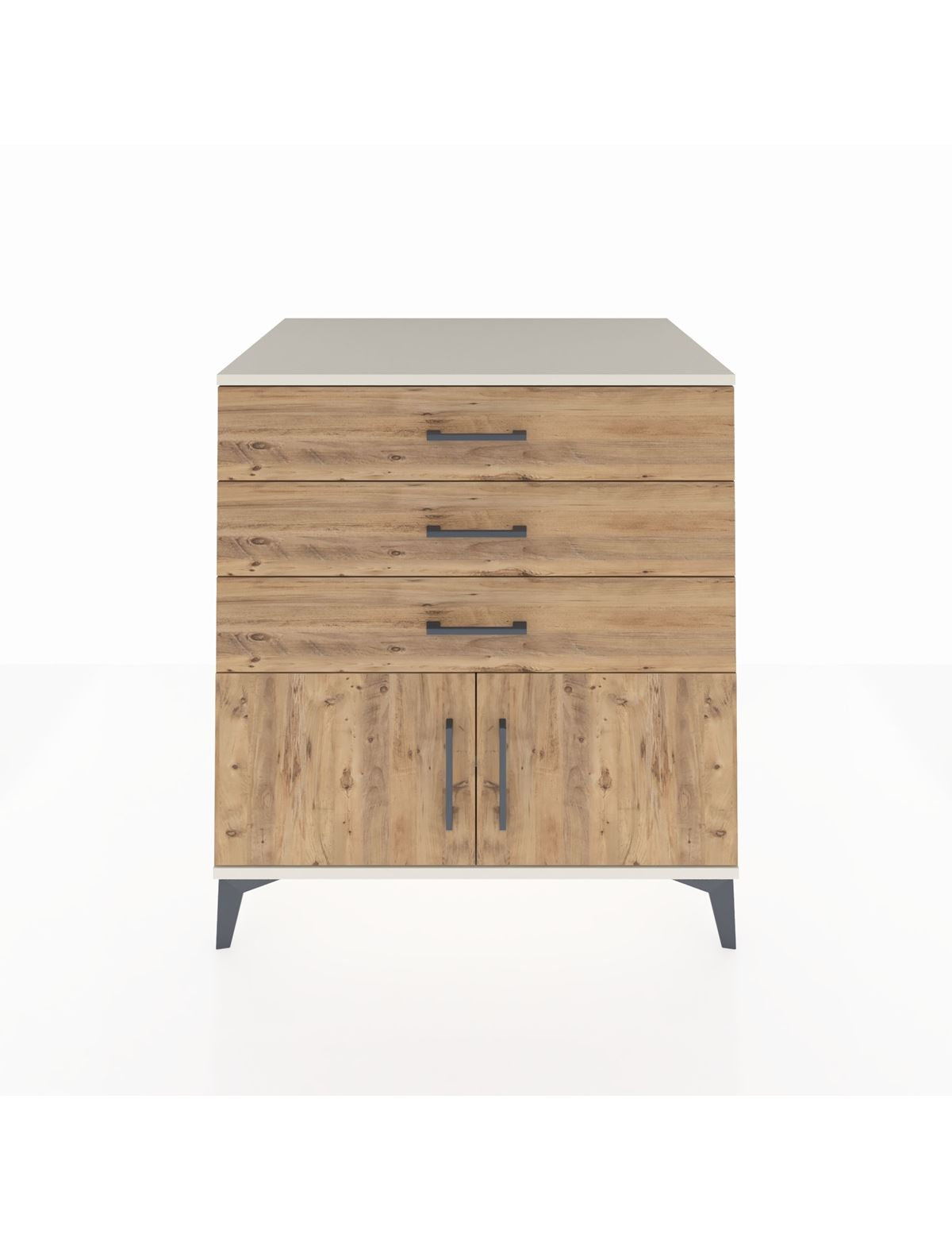 Kronos Şifonyer Tek Raflı 3 Çekmeceli 2 Kapaklı 88x59x96 Aytaşı-Çam