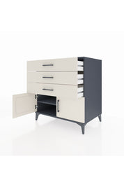 Kronos Şifonyer Tek Raflı 3 Çekmeceli 2 Kapaklı 88x59x96 Antrasit-Aytaşı