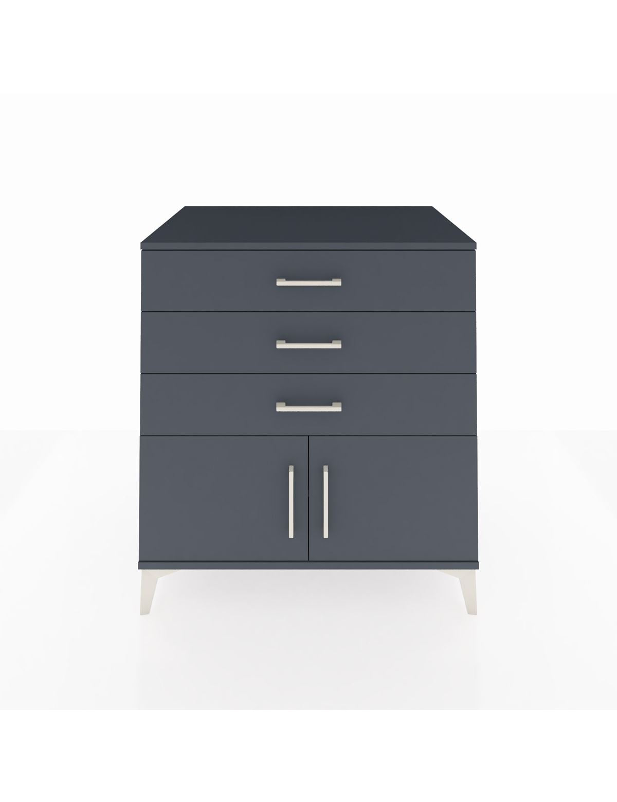 Kronos Şifonyer Tek Raflı 3 Çekmeceli 2 Kapaklı 88x59x96 Antrasit-Antrasit