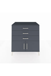 Kronos Şifonyer Tek Raflı 3 Çekmeceli 2 Kapaklı 88x59x96 Antrasit-Antrasit