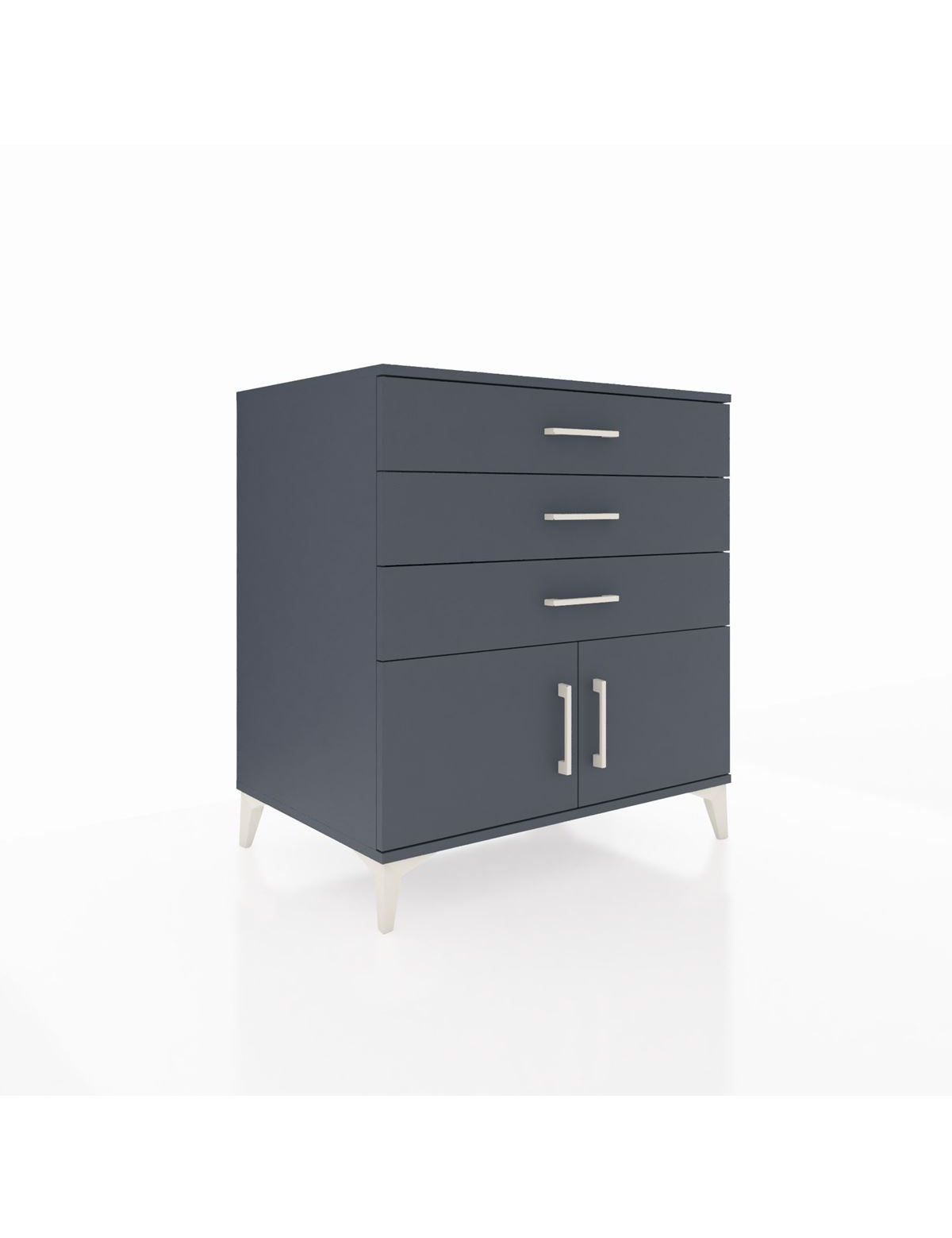 Kronos Şifonyer Tek Raflı 3 Çekmeceli 2 Kapaklı 88x59x96 Antrasit-Antrasit