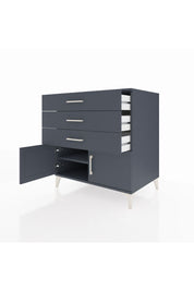 Kronos Şifonyer Tek Raflı 3 Çekmeceli 2 Kapaklı 88x59x96 Antrasit-Antrasit