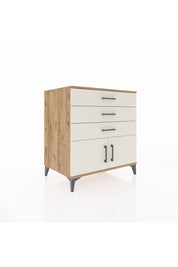 Kronos Şifonyer Tek Raflı 3 Çekmeceli 2 Kapaklı 88x59x96 Çam-Aytaşı