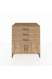 Kronos Şifonyer Tek Raflı 3 Çekmeceli 2 Kapaklı 88x59x96 Çam-Çam