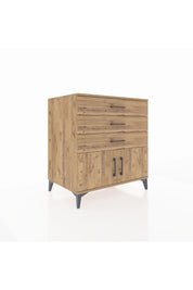 Kronos Şifonyer Tek Raflı 3 Çekmeceli 2 Kapaklı 88x59x96 Çam-Çam