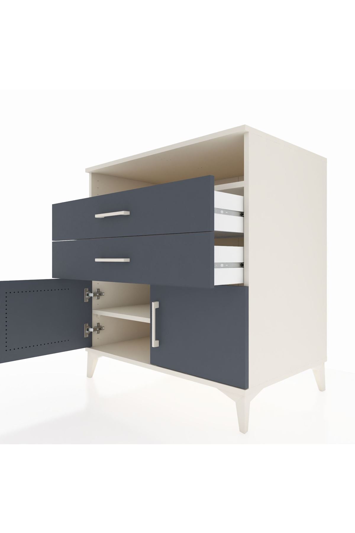 Kronos Şifonyer 2 Raflı 2 Çekmeceli 2 Kapaklı 88x59x96 Aytaşı-Antrasit