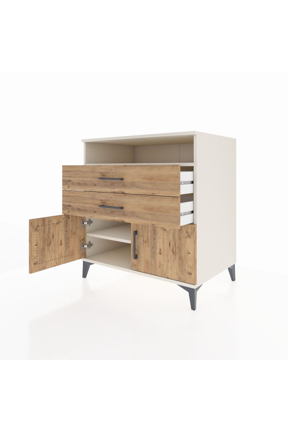 Kronos Şifonyer 2 Raflı 2 Çekmeceli 2 Kapaklı 88x59x96 Aytaşı-Çam