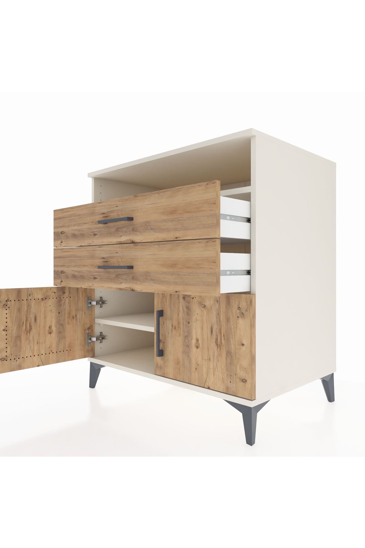 Kronos Şifonyer 2 Raflı 2 Çekmeceli 2 Kapaklı 88x59x96 Aytaşı-Çam