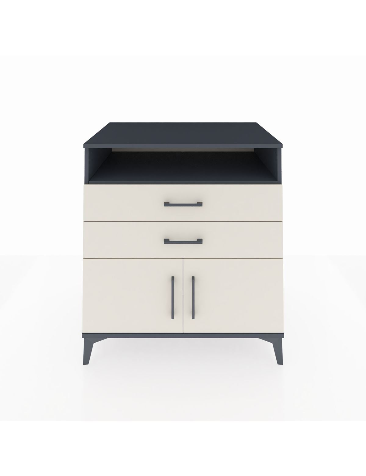 Kronos Şifonyer 2 Raflı 2 Çekmeceli 2 Kapaklı 88x59x96 Antrasit-Aytaşı