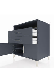 Kronos Şifonyer 2 Raflı 2 Çekmeceli 2 Kapaklı 88x59x96 Antrasit-Antrasit