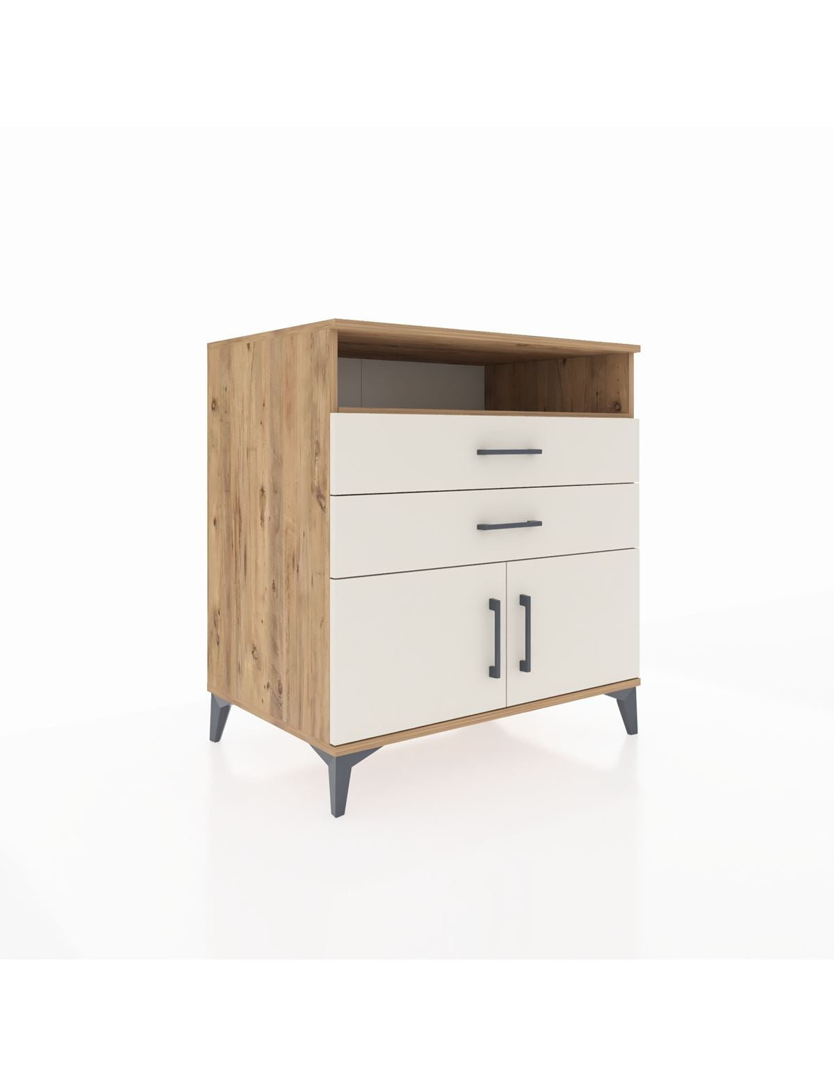 Kronos Şifonyer 2 Raflı 2 Çekmeceli 2 Kapaklı 88x59x96 Çam-Aytaşı