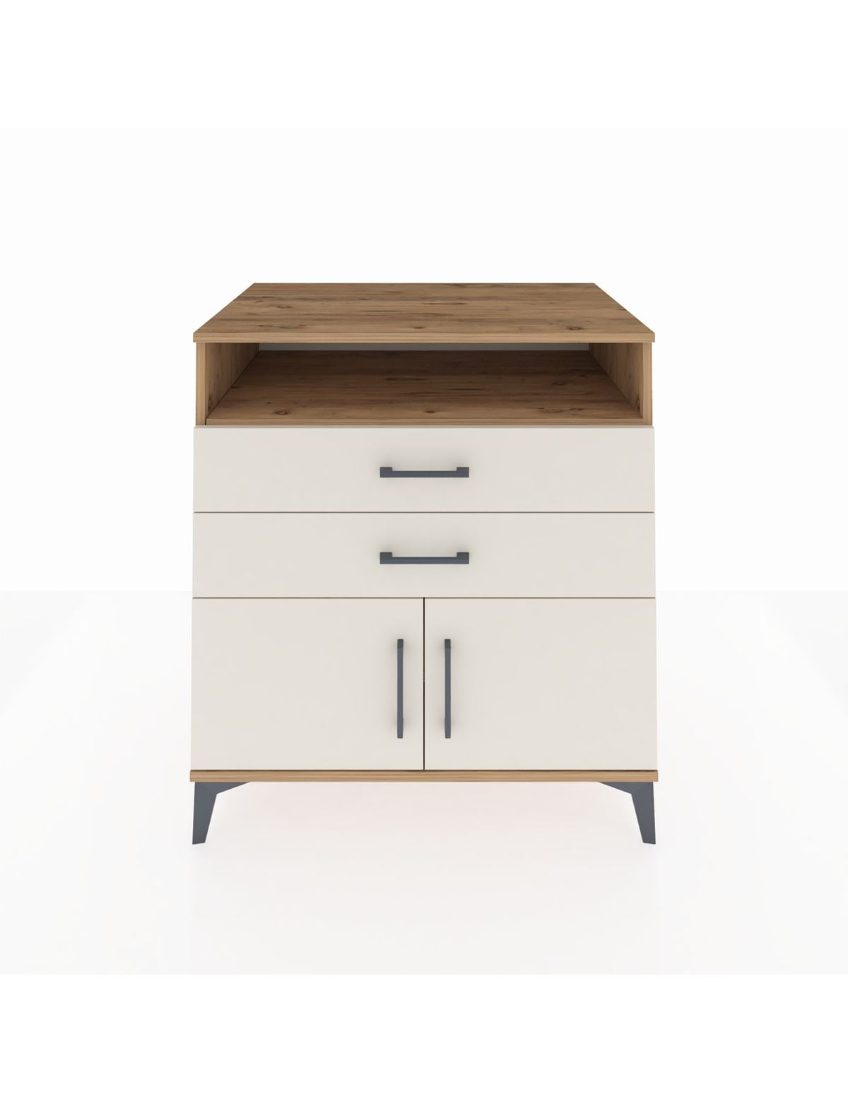 Kronos Şifonyer 2 Raflı 2 Çekmeceli 2 Kapaklı 88x59x96 Çam-Aytaşı