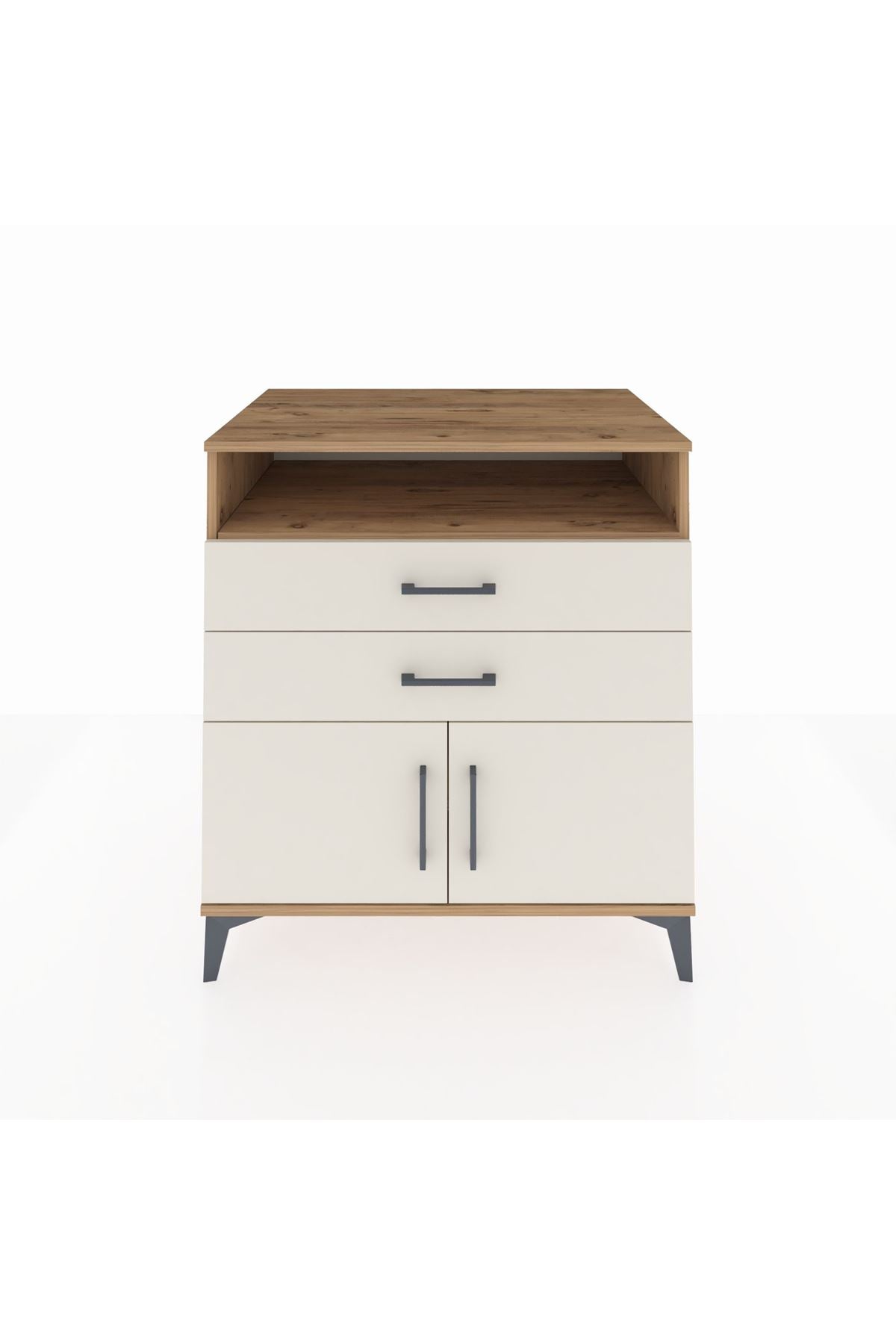 Kronos Şifonyer 2 Raflı 2 Çekmeceli 2 Kapaklı 88x59x96 Çam-Aytaşı