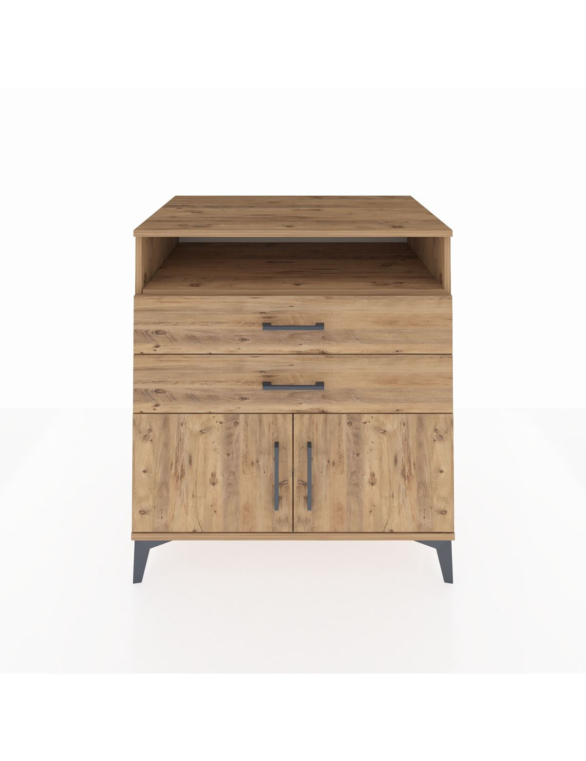 Kronos Şifonyer 2 Raflı 2 Çekmeceli 2 Kapaklı 88x59x96 Çam-Çam