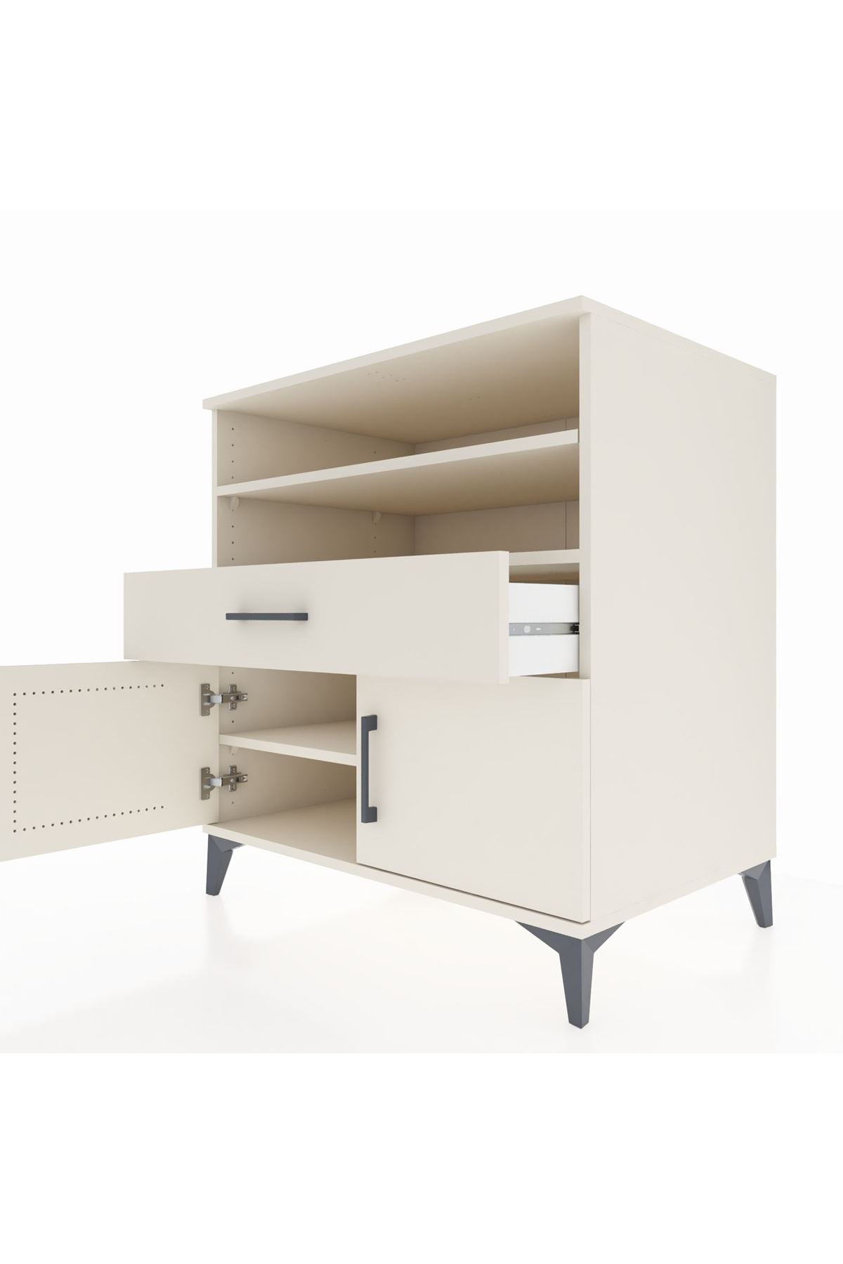 Kronos Şifonyer 3 Raflı Tek Çekmeceli 2 Kapaklı 88x59x96 Aytaşı-Aytaşı