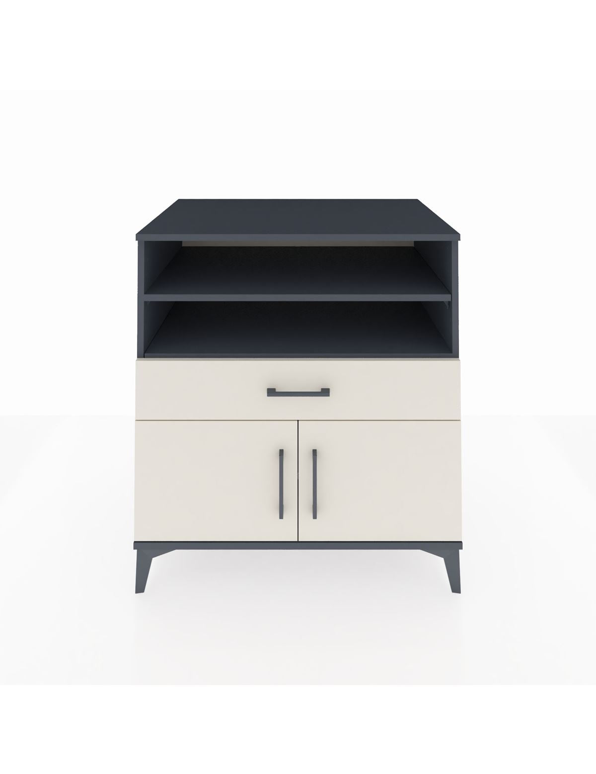 Kronos Şifonyer 3 Raflı Tek Çekmeceli 2 Kapaklı 88x59x96 Antrasit-Aytaşı