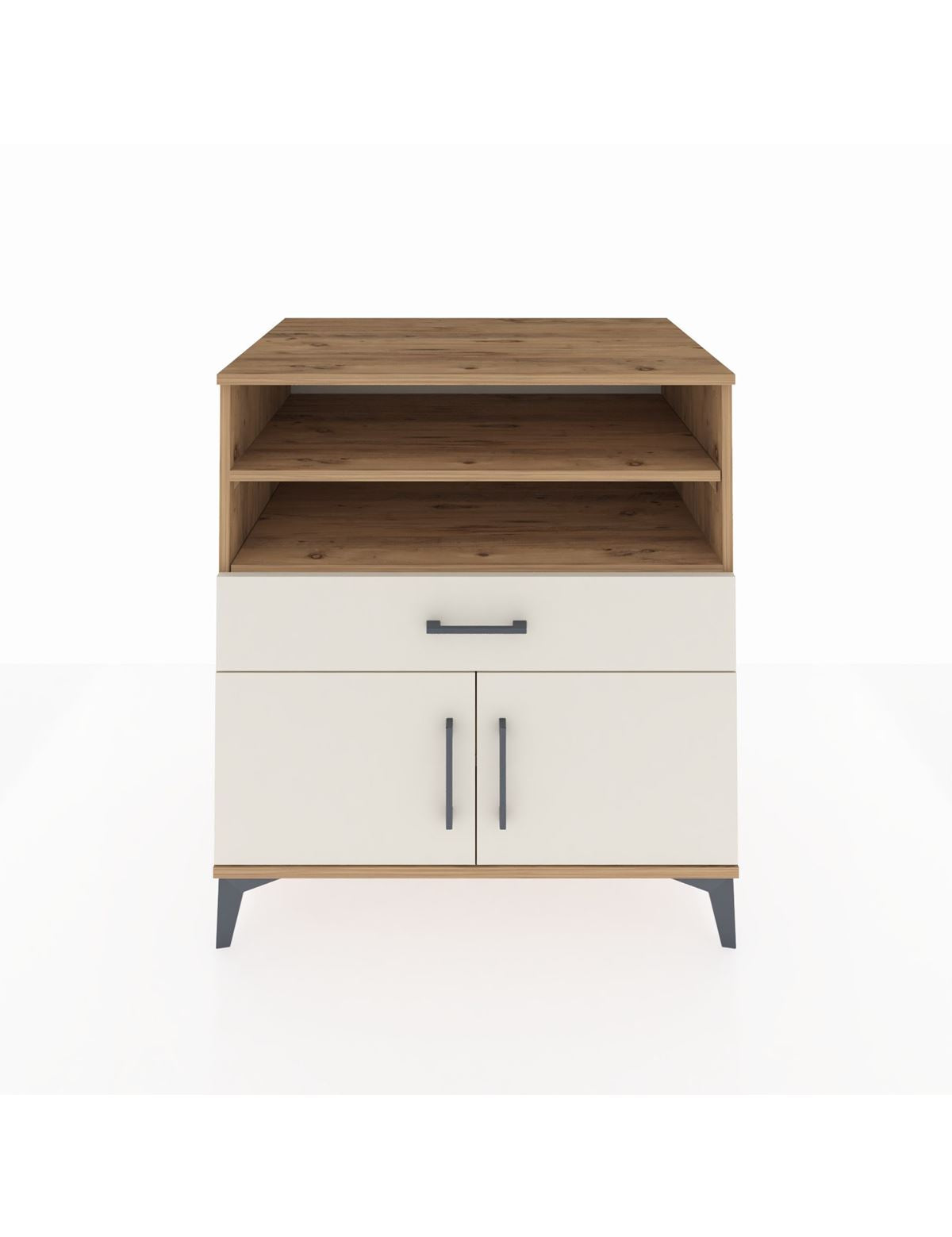 Kronos Şifonyer 3 Raflı Tek Çekmeceli 2 Kapaklı 88x59x96 Çam-Aytaşı