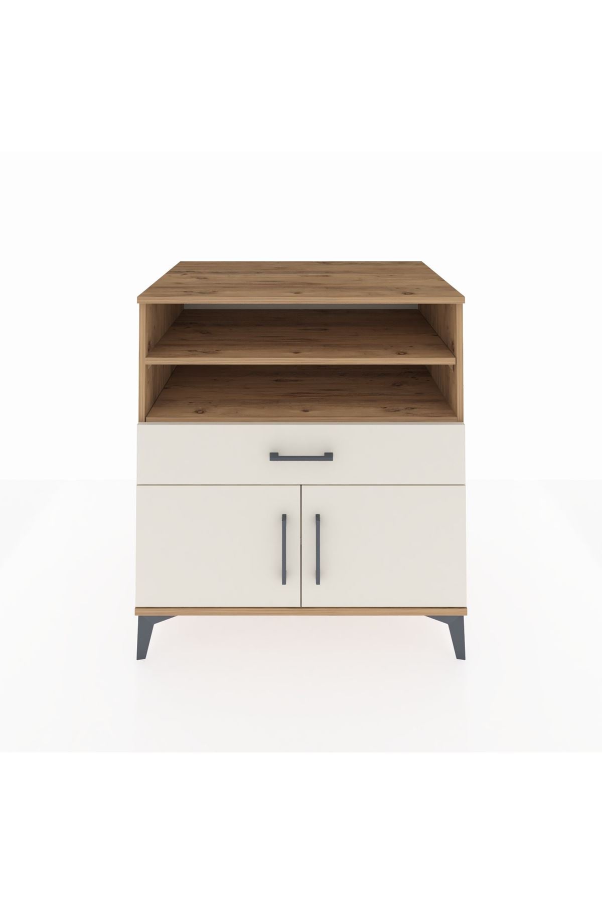 Kronos Şifonyer 3 Raflı Tek Çekmeceli 2 Kapaklı 88x59x96 Çam-Aytaşı