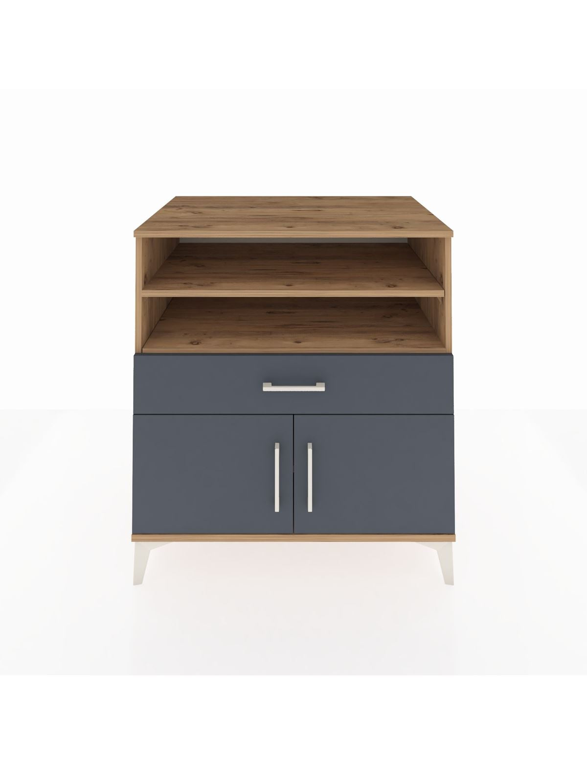 Kronos Şifonyer 3 Raflı Tek Çekmeceli 2 Kapaklı 88x59x96 Çam-Antrasit