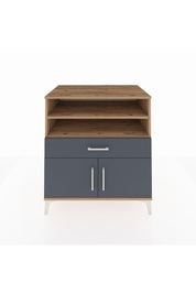 Kronos Şifonyer 3 Raflı Tek Çekmeceli 2 Kapaklı 88x59x96 Çam-Antrasit