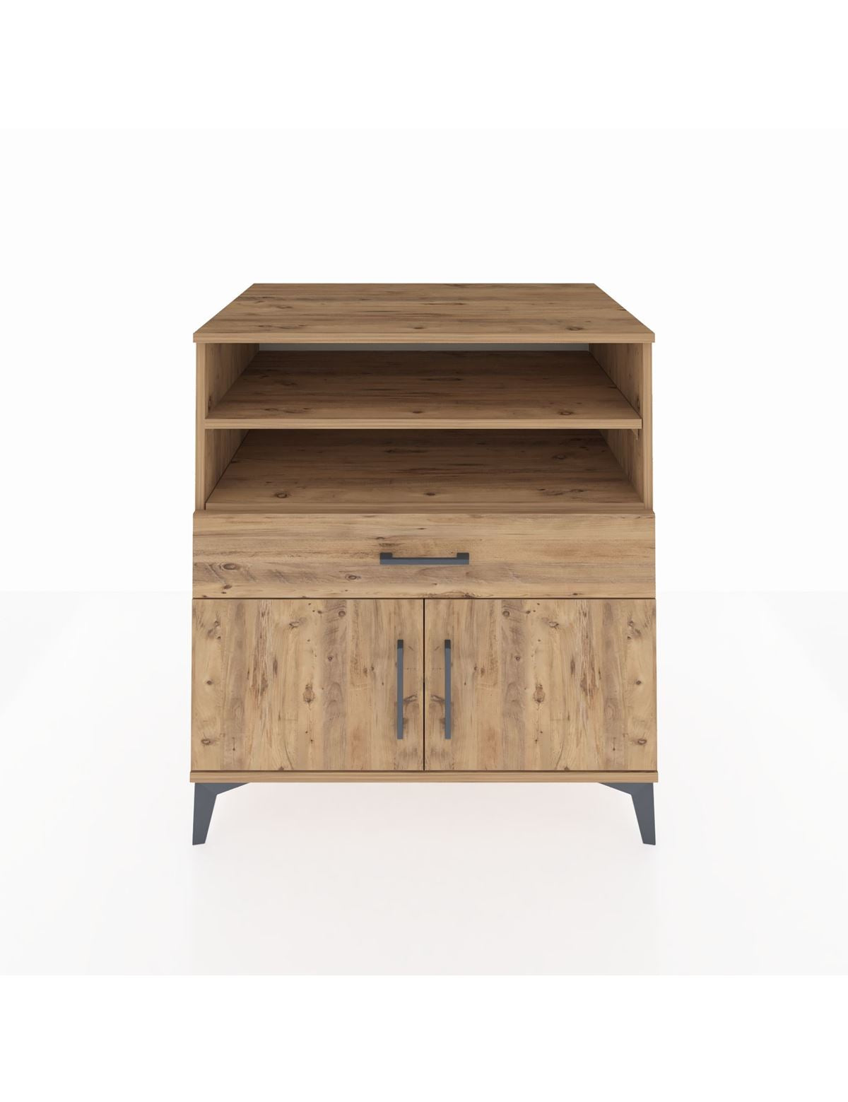 Kronos Şifonyer 3 Raflı Tek Çekmeceli 2 Kapaklı 88x59x96 Çam-Çam