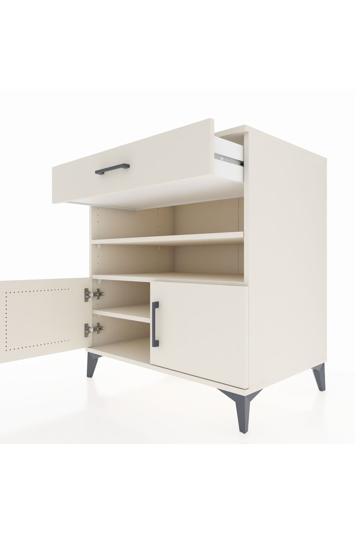 Kronos Şifonyer 3 Raflı Tek Çekmeceli 2 Kapaklı 88x59x96 Aytaşı-Aytaşı