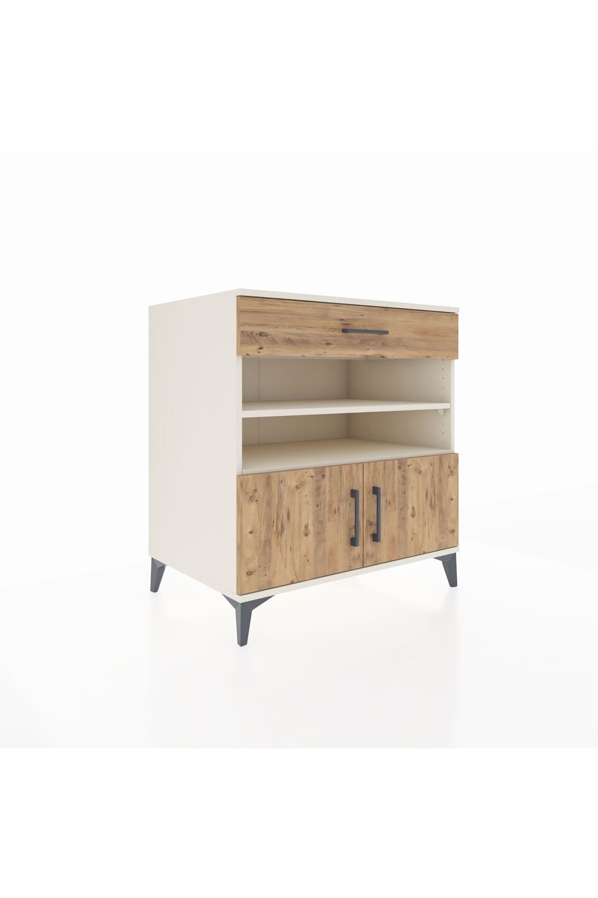 Kronos Şifonyer 3 Raflı Tek Çekmeceli 2 Kapaklı 88x59x96 Aytaşı-Çam