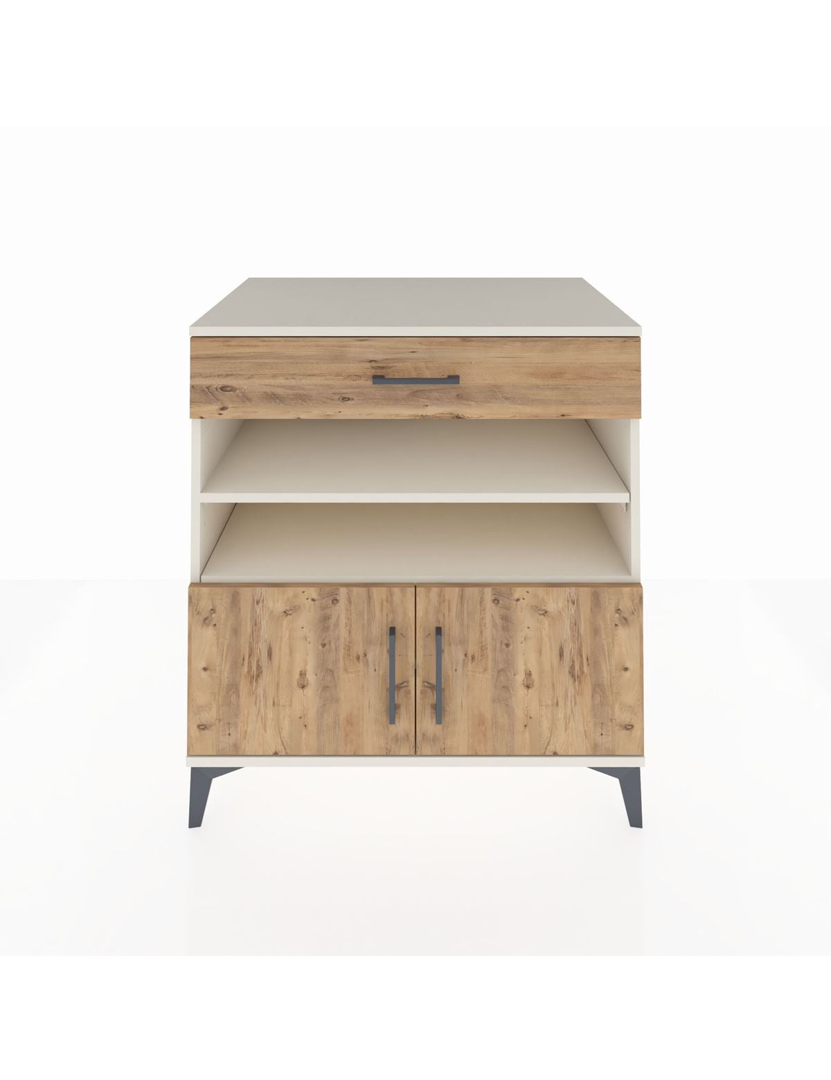 Kronos Şifonyer 3 Raflı Tek Çekmeceli 2 Kapaklı 88x59x96 Aytaşı-Çam