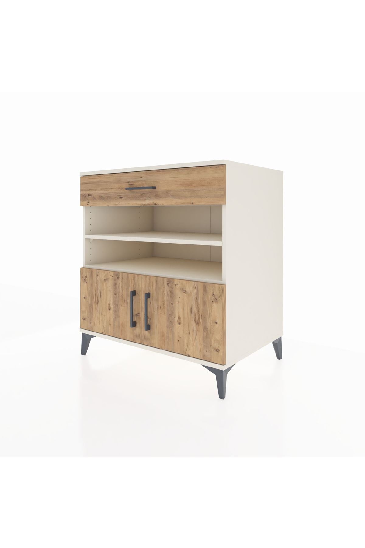 Kronos Şifonyer 3 Raflı Tek Çekmeceli 2 Kapaklı 88x59x96 Aytaşı-Çam