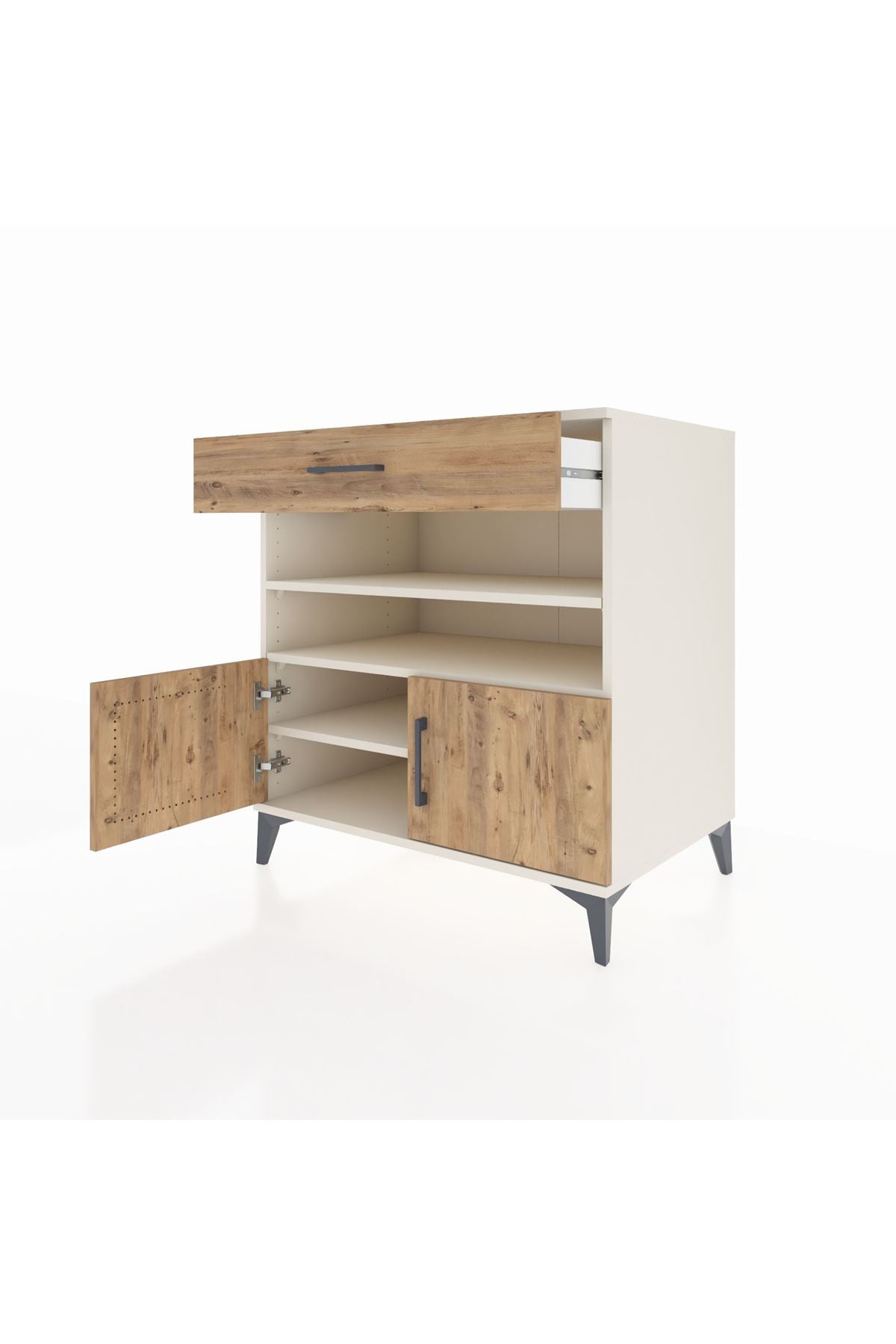 Kronos Şifonyer 3 Raflı Tek Çekmeceli 2 Kapaklı 88x59x96 Aytaşı-Çam