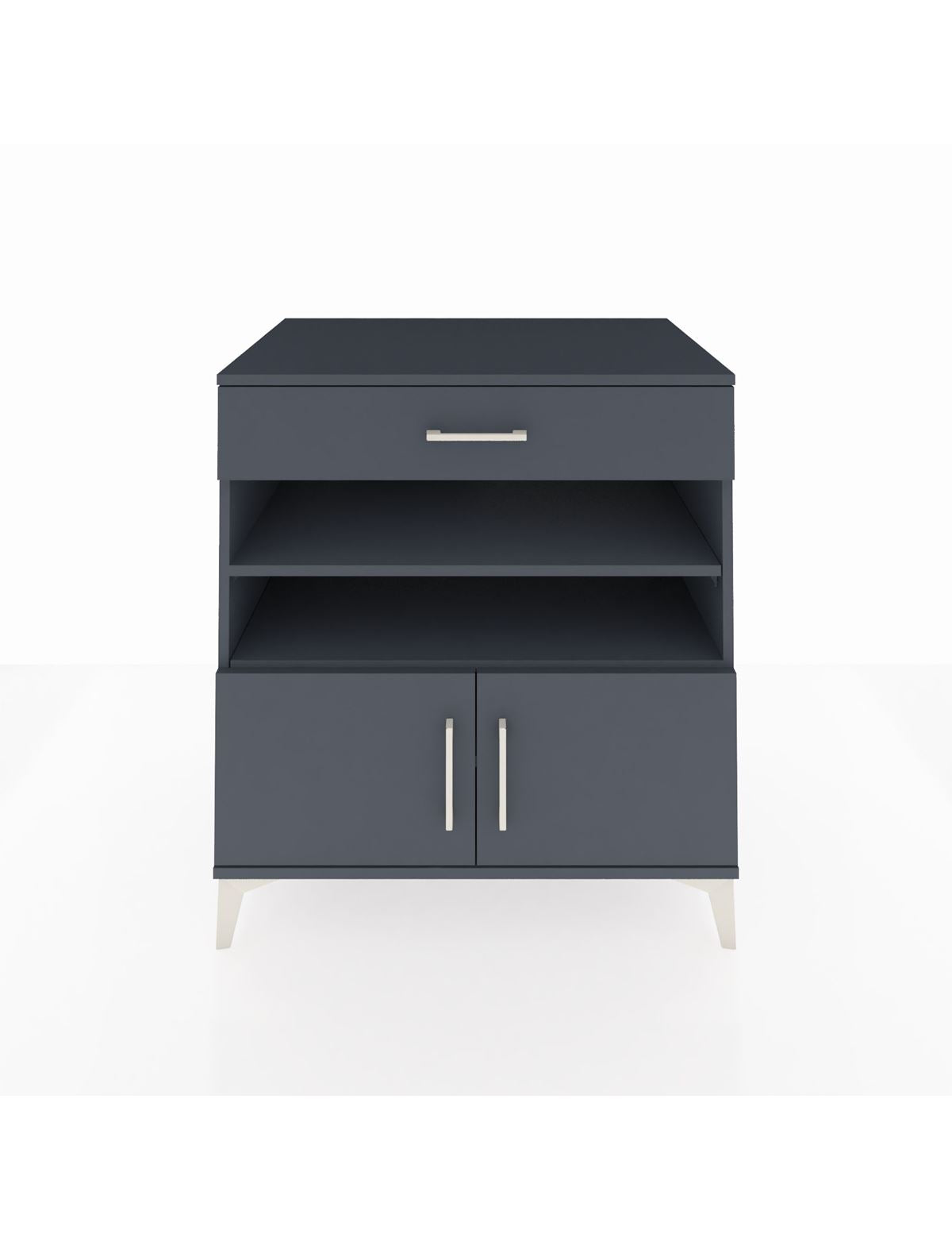 Kronos Şifonyer 3 Raflı Tek Çekmeceli 2 Kapaklı 88x59x96 Antrasit-Antrasit