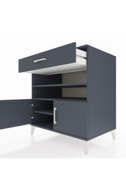 Kronos Şifonyer 3 Raflı Tek Çekmeceli 2 Kapaklı 88x59x96 Antrasit-Antrasit