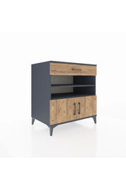 Kronos Şifonyer 3 Raflı Tek Çekmeceli 2 Kapaklı 88x59x96 Antrasit-Çam