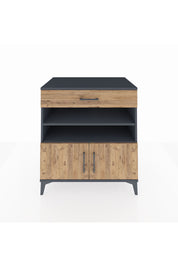 Kronos Şifonyer 3 Raflı Tek Çekmeceli 2 Kapaklı 88x59x96 Antrasit-Çam