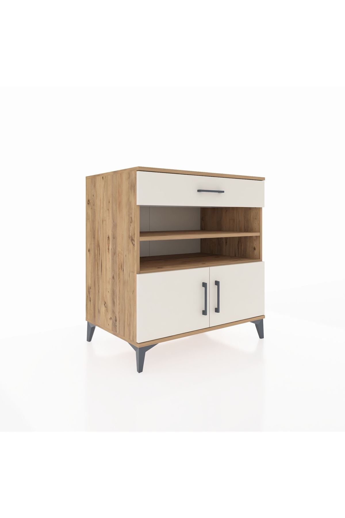 Kronos Şifonyer 3 Raflı Tek Çekmeceli 2 Kapaklı 88x59x96 - S70M026V7C