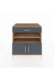 Kronos Şifonyer 3 Raflı Tek Çekmeceli 2 Kapaklı 88x59x96 Çam-Antrasit