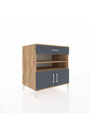 Kronos Şifonyer 3 Raflı Tek Çekmeceli 2 Kapaklı 88x59x96 Çam-Antrasit