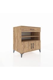 Kronos Şifonyer 3 Raflı Tek Çekmeceli 2 Kapaklı 88x59x96 Çam-Çam